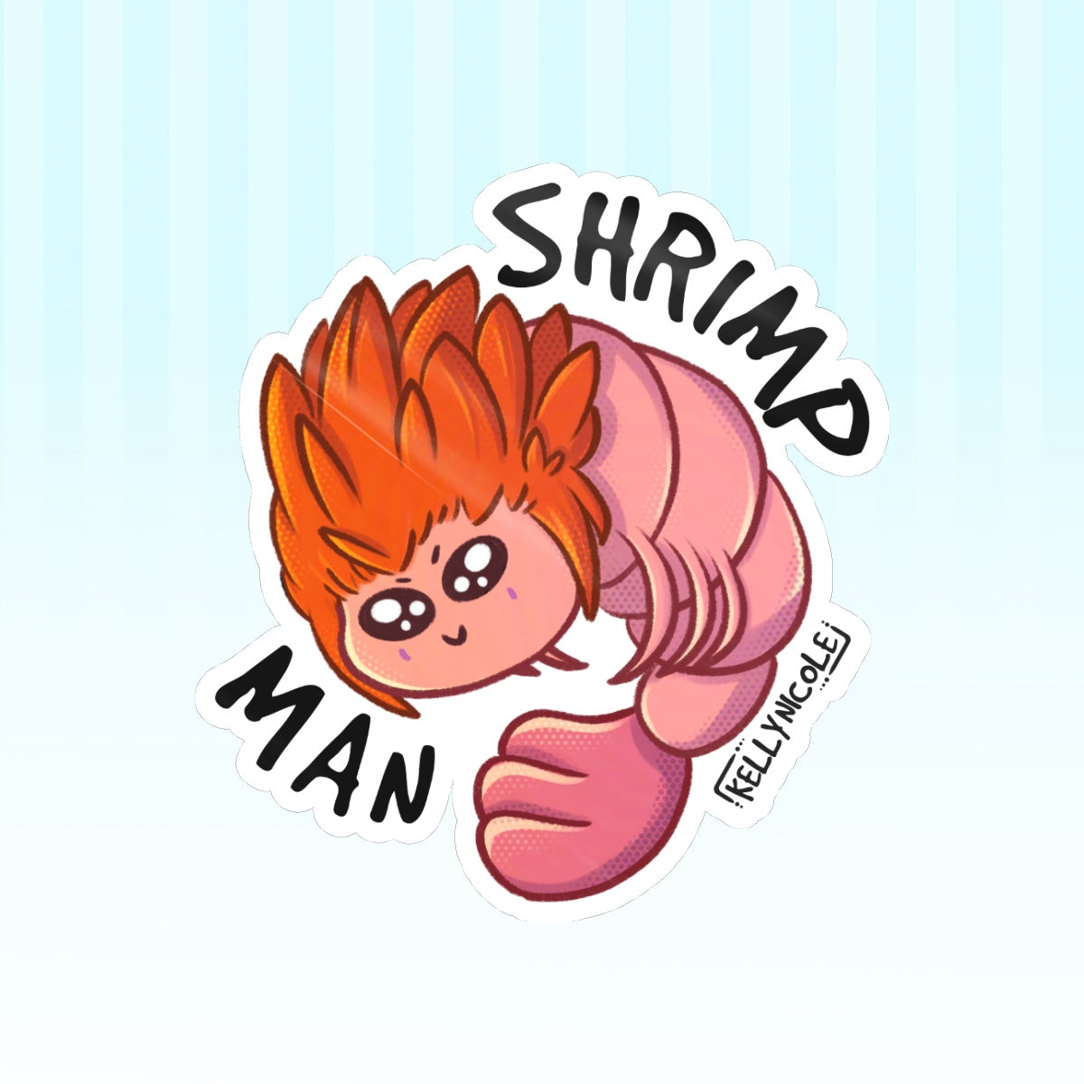 Axel Heart Kingdom Shrimp Man Glossy Sticker