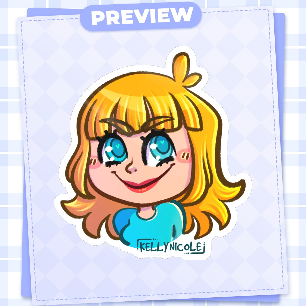 Kelly Nicole Evil Emote Glossy Sticker