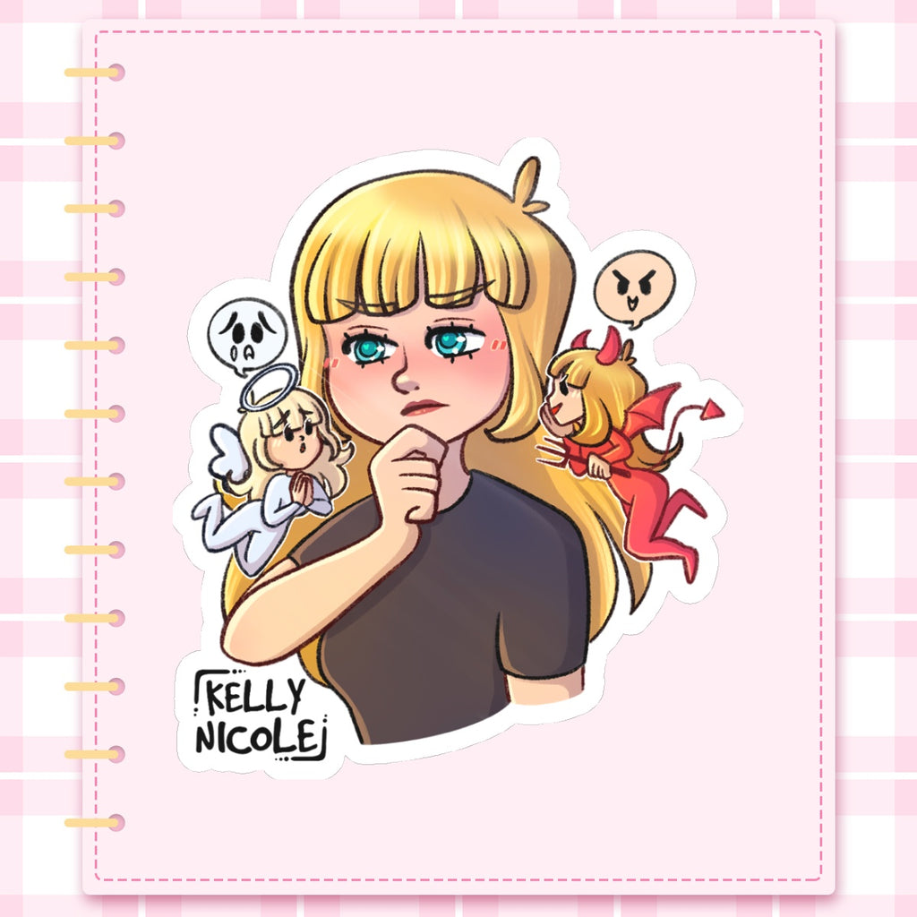 Devil Angel, Kelly Nicole Glossy Sticker