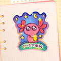 Spud the Axolotl Do It Scared HoloStar Sticker