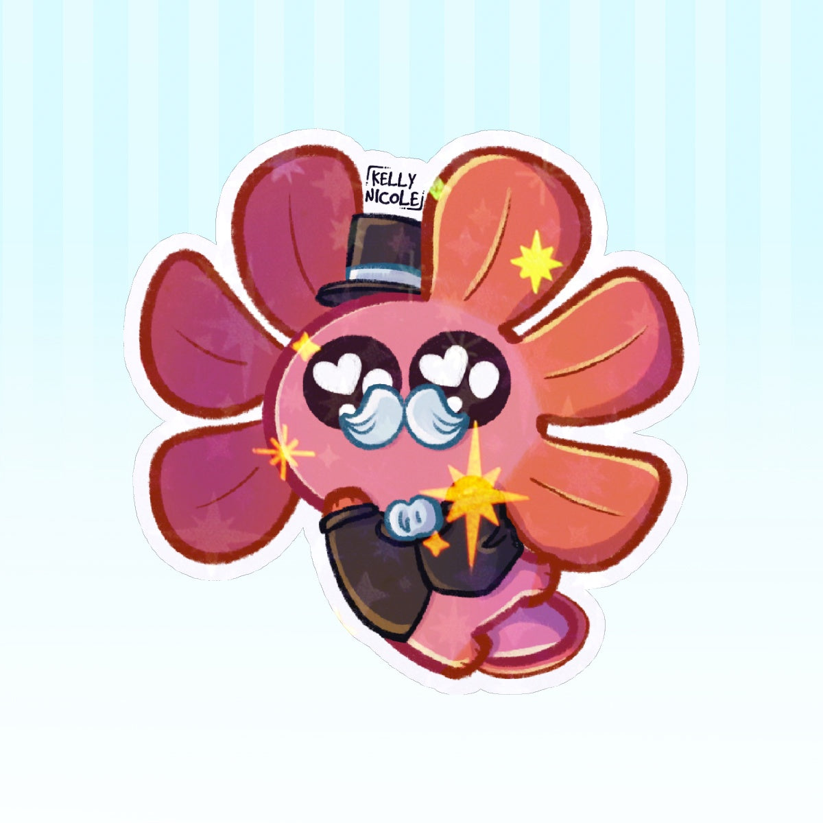 Spud the Axolotl Dapper HoloStar Sticker