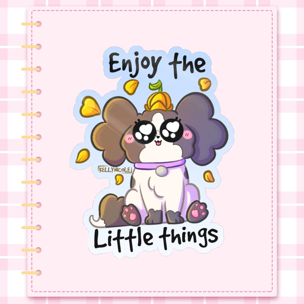 Enjoy the Little Things Oreo Dog Glossy Sticker