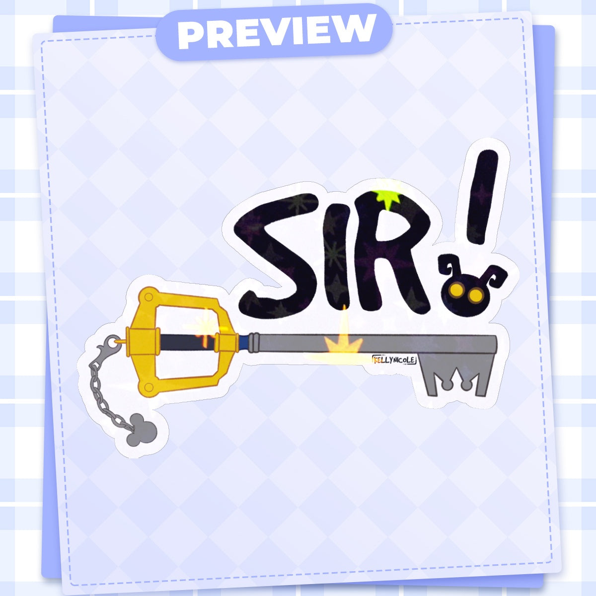 SIR! Kingdom Hearts Kelly Nicole HoloStar Sticker