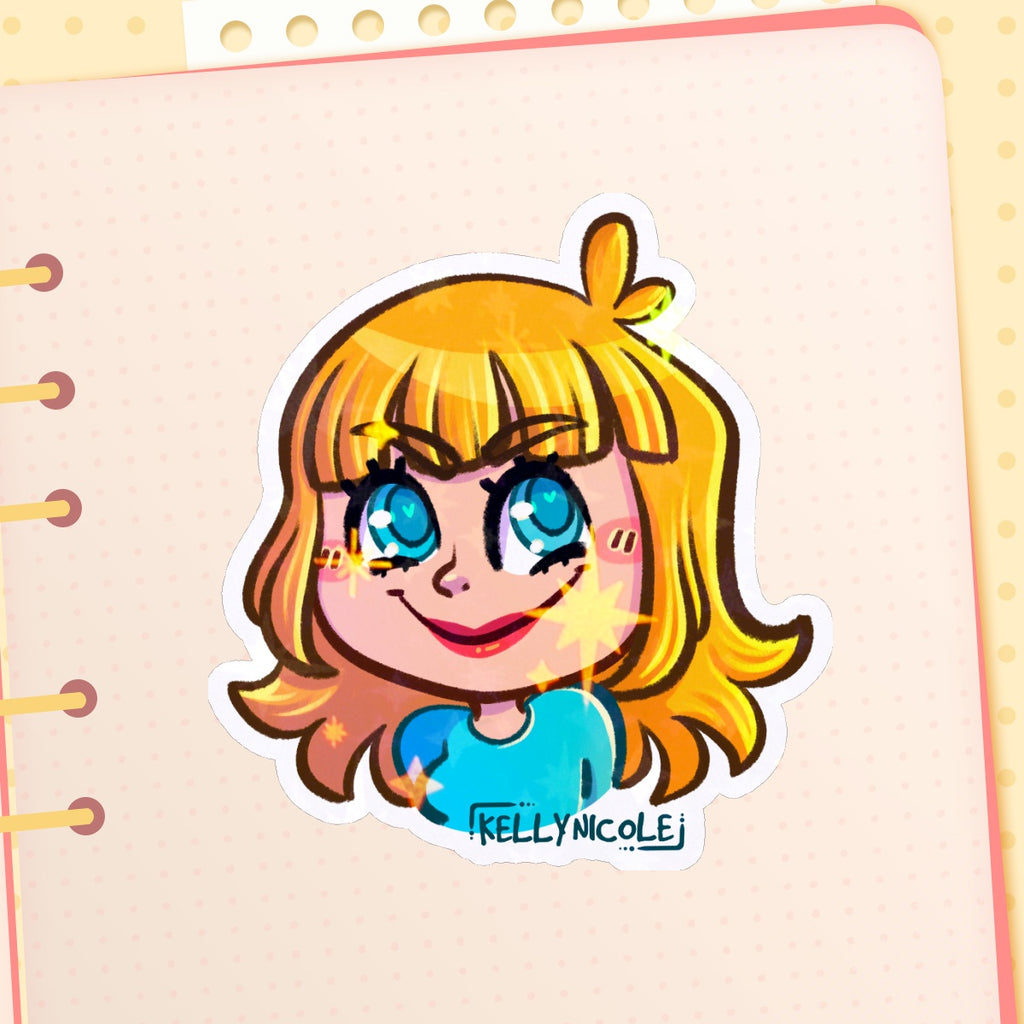 Kelly Nicole Evil Emote HoloStar Sticker