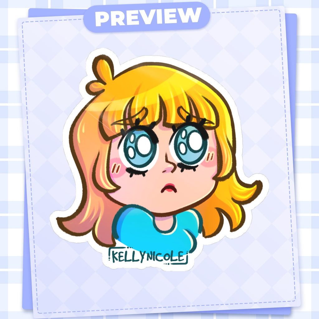 Kelly Nicole OwO emote sticker Glossy Sticker