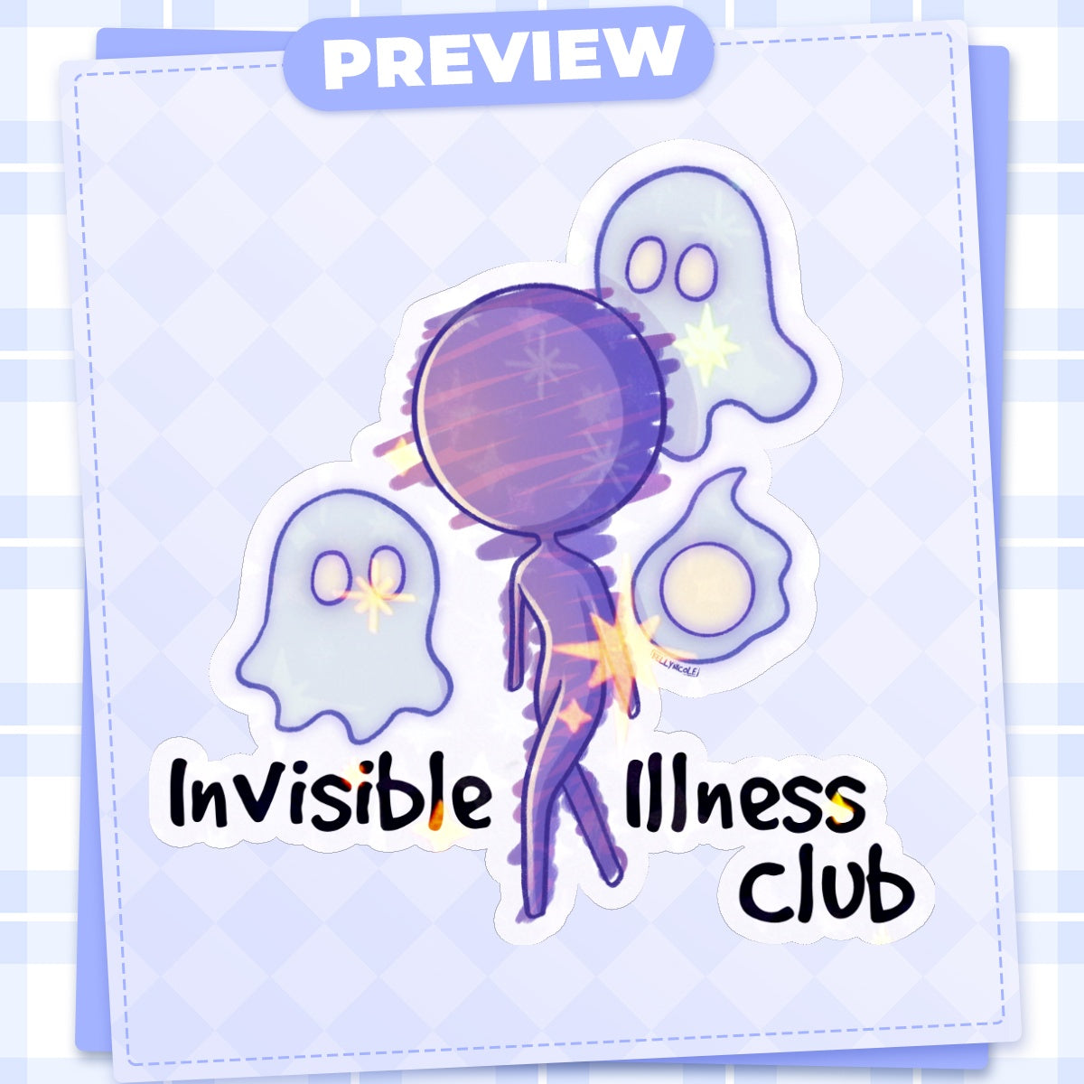 Invisible Illness Club HoloStar Sticker