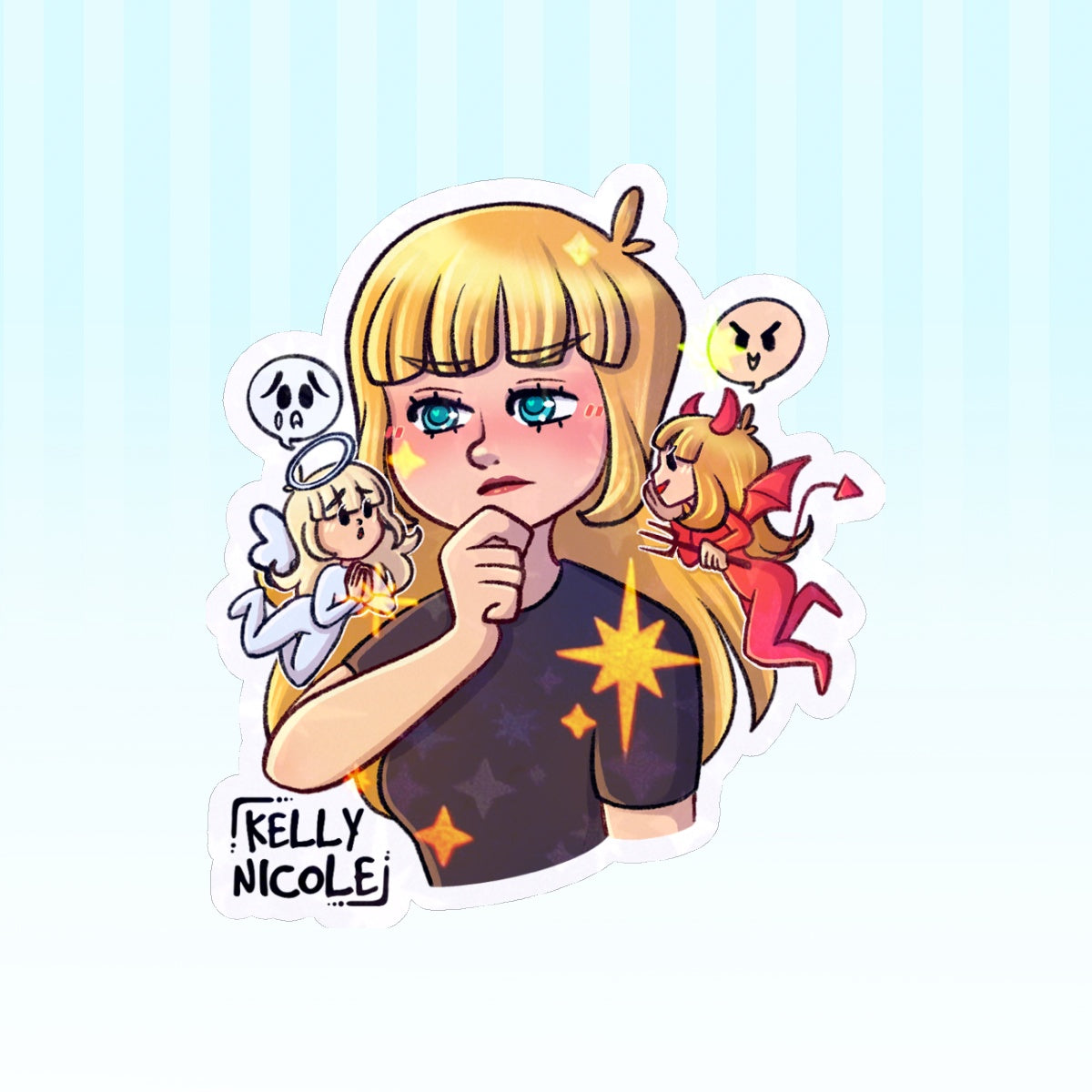 Devil Angel, Kelly Nicole HoloStar Sticker