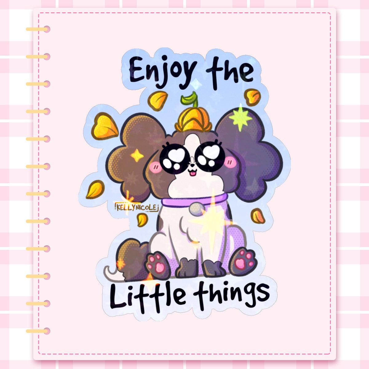 Enjoy the Little Things Oreo Dog HoloStar Sticker