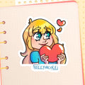Kelly Nicole Heart Emote Glossy Sticker