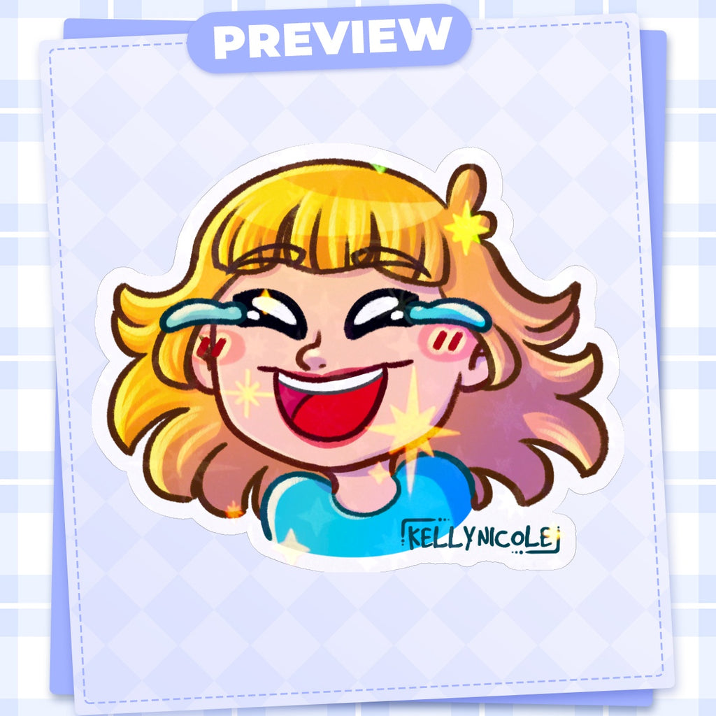 Kelly Nicole Laugh Emote HoloStar Sticker
