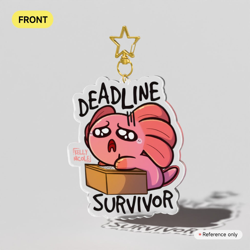 Deadline Survivor Spud the Axolotl Acrylic Charm