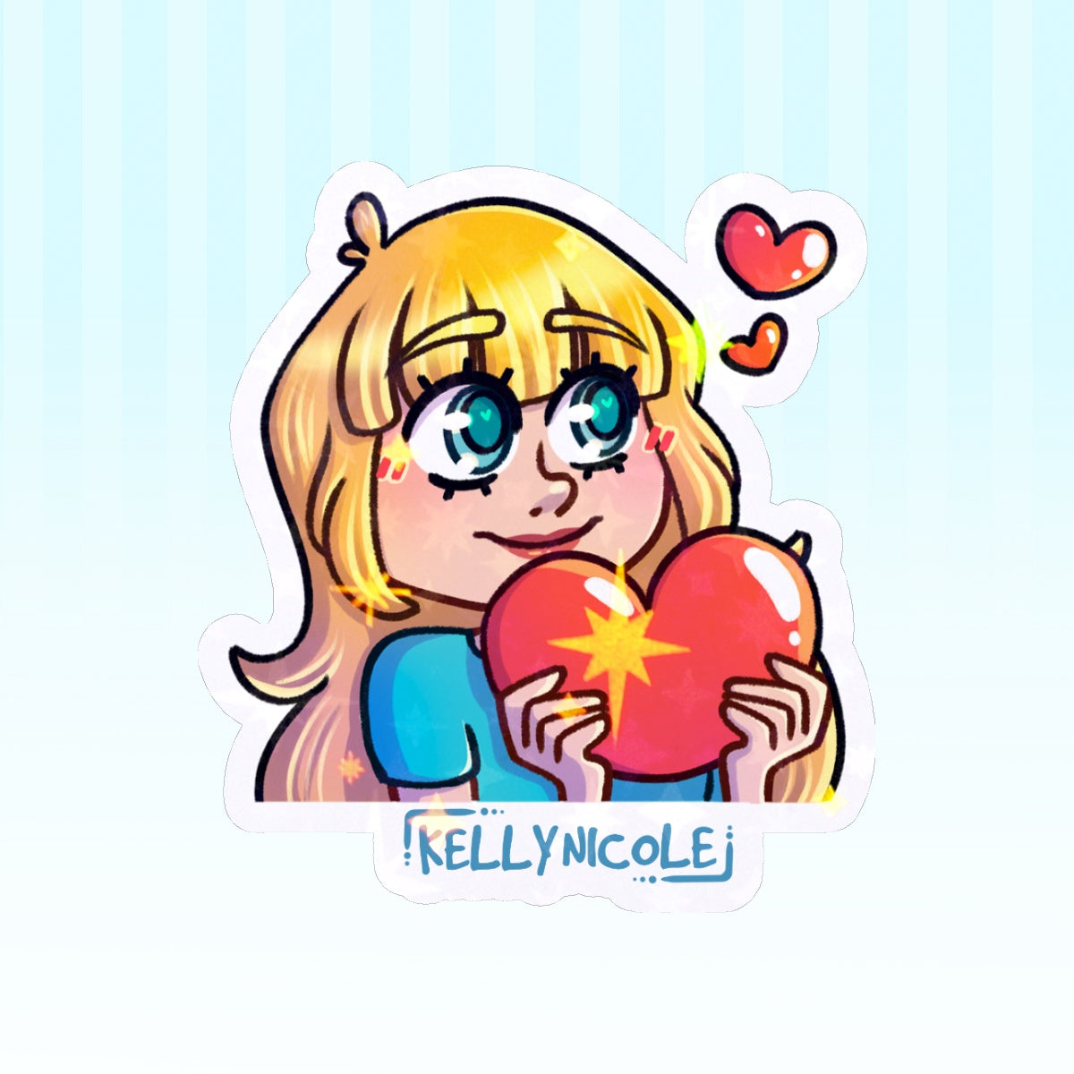 Kelly Nicole Heart Emote HoloStar Sticker