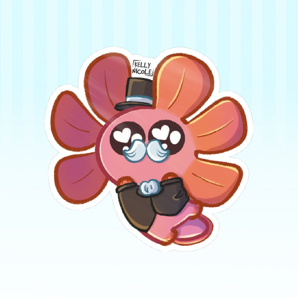 Spud the Axolotl Dapper Glossy Sticker
