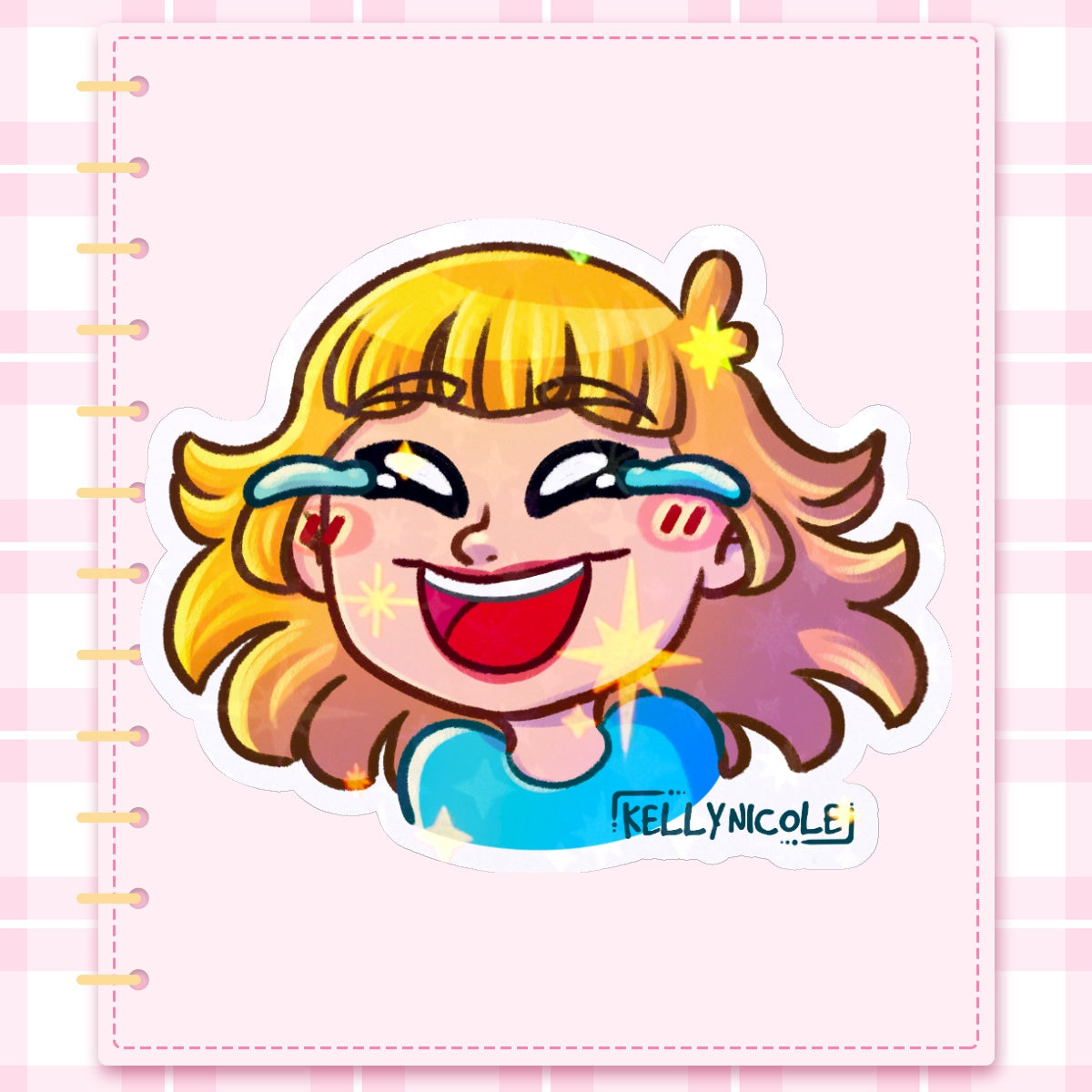Kelly Nicole Laugh Emote HoloStar Sticker