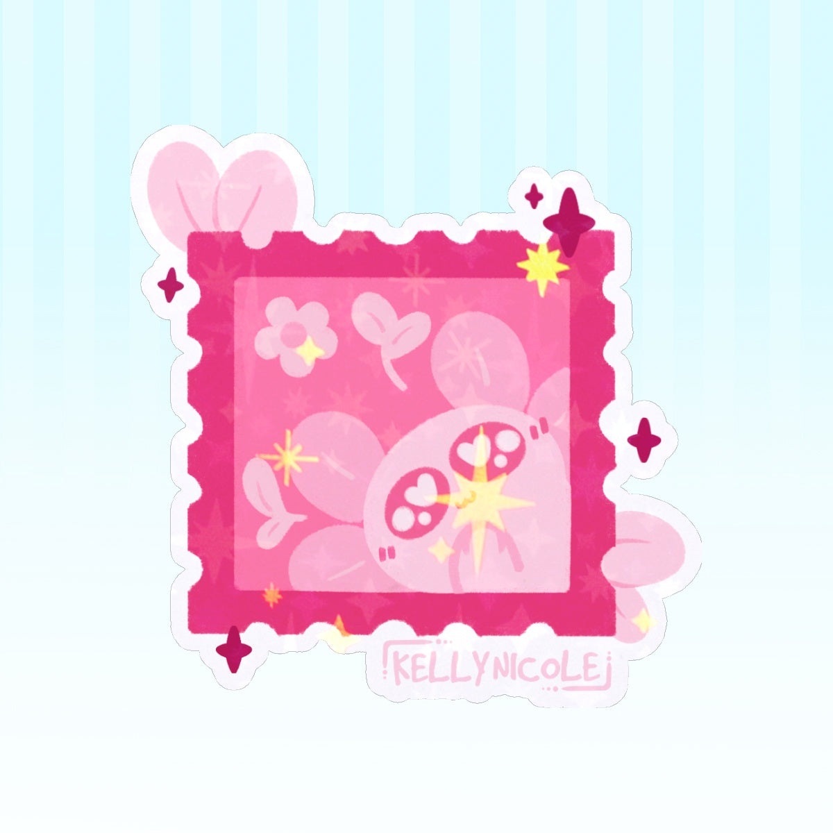 Spud the Axolotl Stamp HoloStar Sticker