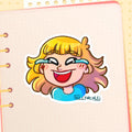 Kelly Nicole Laugh Emote Glossy Sticker
