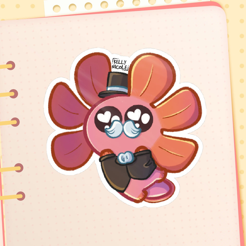 Spud the Axolotl Dapper Glossy Sticker