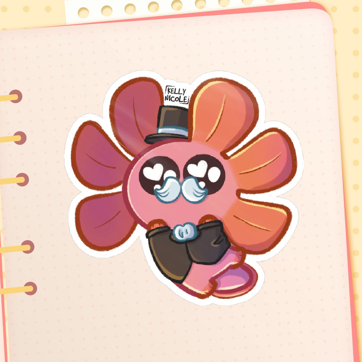 Spud the Axolotl Dapper Glossy Sticker