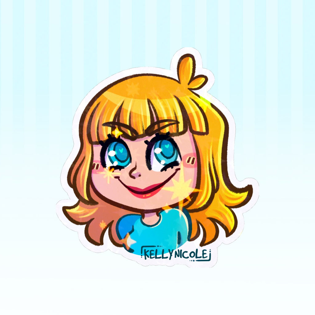 Kelly Nicole Evil Emote HoloStar Sticker