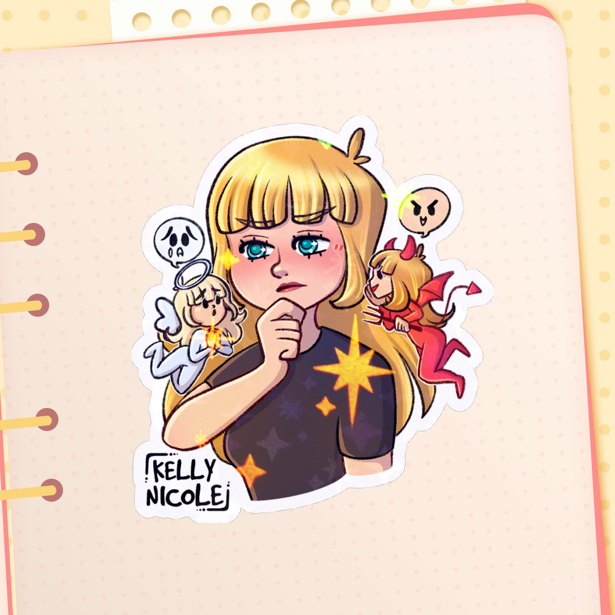 Devil Angel, Kelly Nicole HoloStar Sticker