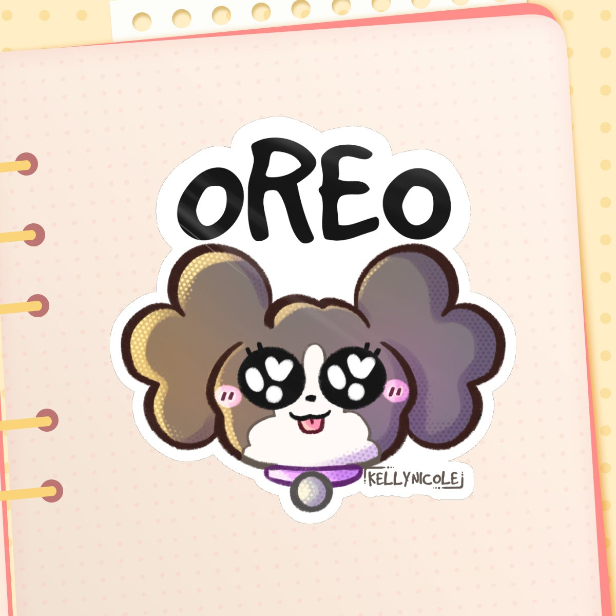 Oreo Puppy Emote Glossy Sticker