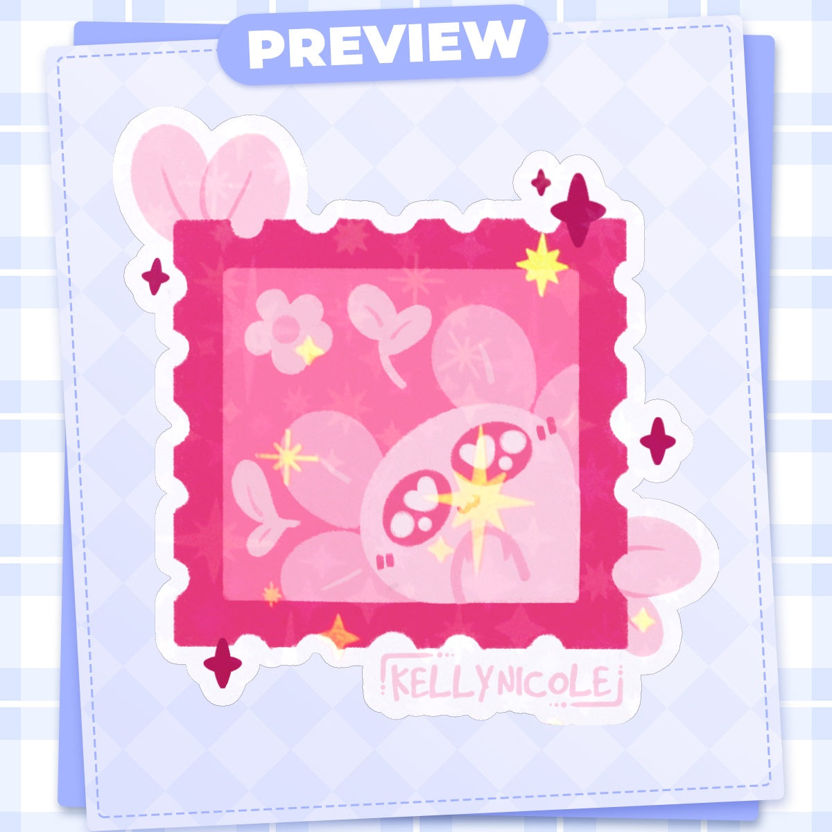 Spud the Axolotl Stamp HoloStar Sticker