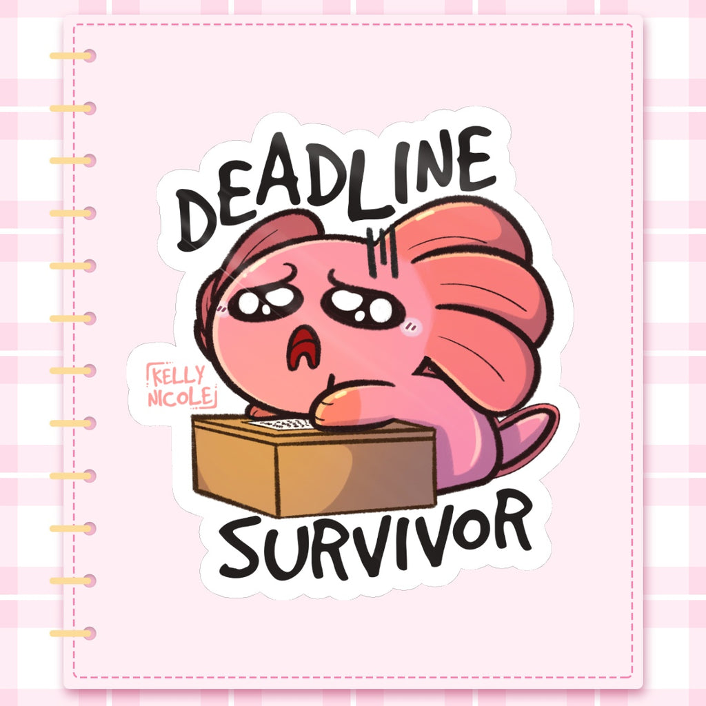 Deadline Survivor Spud the Axolotl Glossy Sticker
