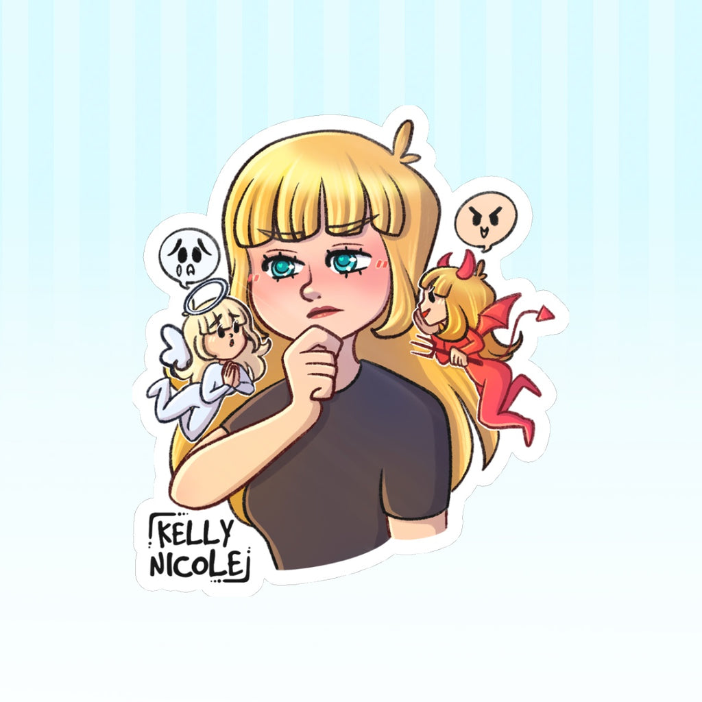 Devil Angel, Kelly Nicole Glossy Sticker