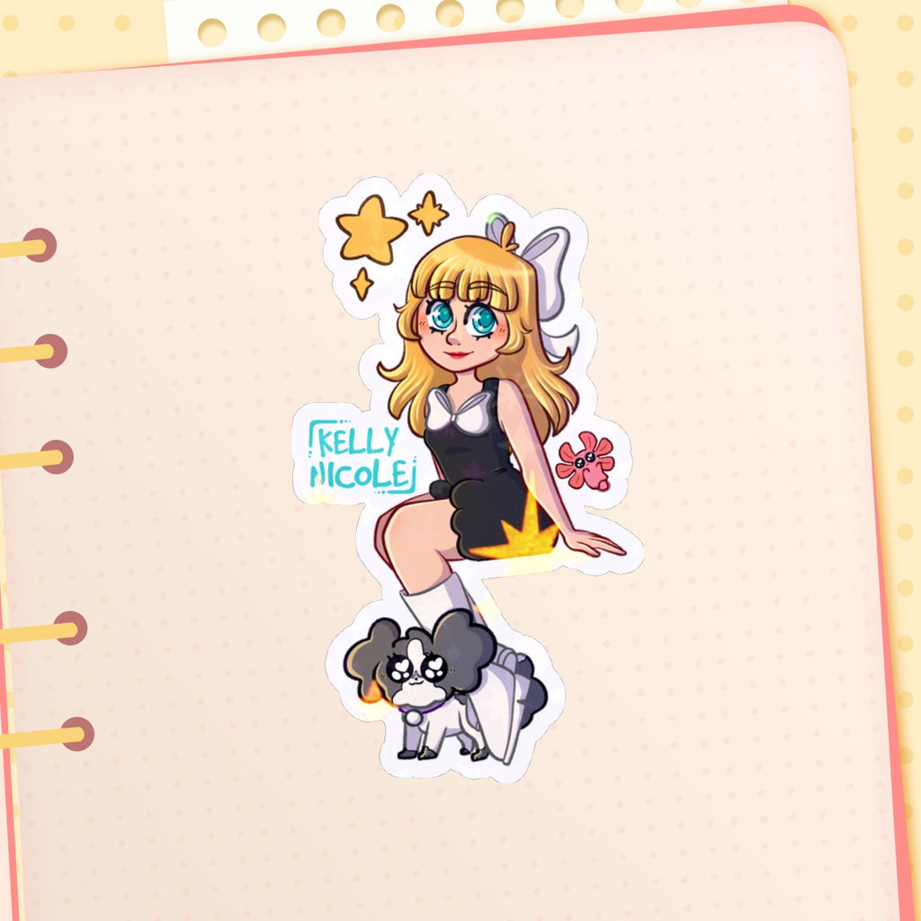 Kelly Nicole, Spud the Axolotl, and Oreo HoloStar Sticker